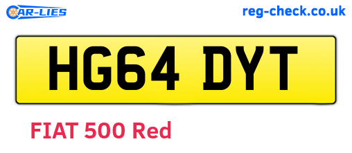 HG64DYT are the vehicle registration plates.