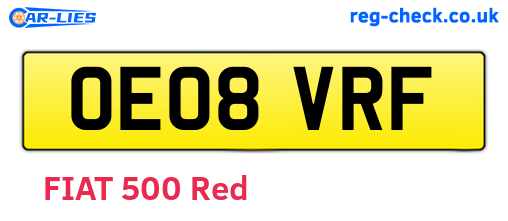 OE08VRF are the vehicle registration plates.