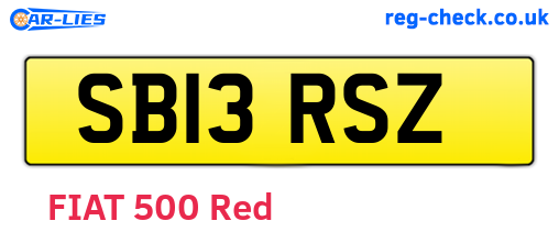 SB13RSZ are the vehicle registration plates.