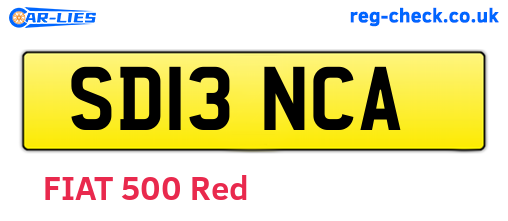 SD13NCA are the vehicle registration plates.