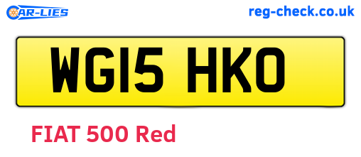 WG15HKO are the vehicle registration plates.