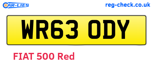 WR63ODY are the vehicle registration plates.