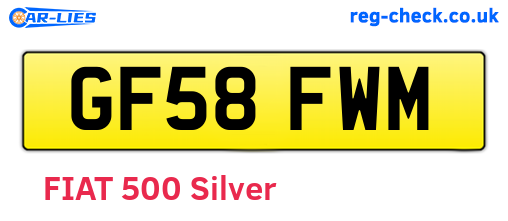 GF58FWM are the vehicle registration plates.