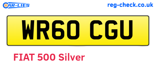 WR60CGU are the vehicle registration plates.