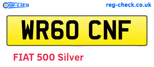 WR60CNF are the vehicle registration plates.