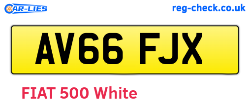 AV66FJX are the vehicle registration plates.