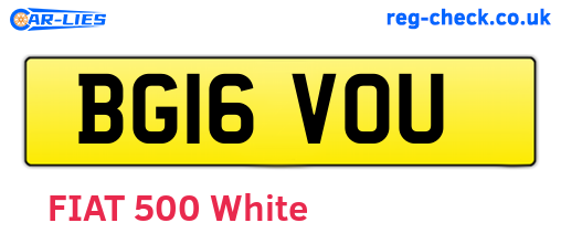 BG16VOU are the vehicle registration plates.