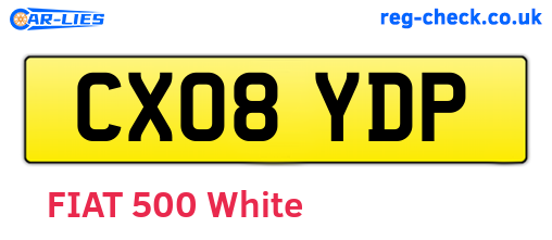 CX08YDP are the vehicle registration plates.