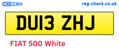 DU13ZHJ are the vehicle registration plates.
