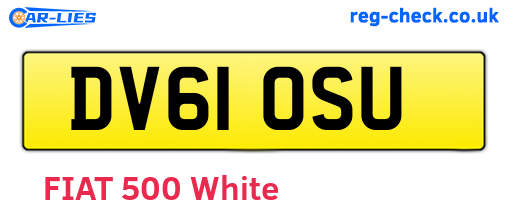 DV61OSU are the vehicle registration plates.
