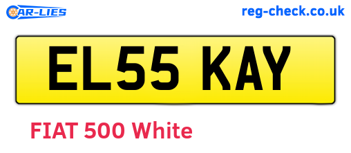 EL55KAY are the vehicle registration plates.