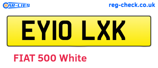 EY10LXK are the vehicle registration plates.