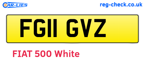 FG11GVZ are the vehicle registration plates.