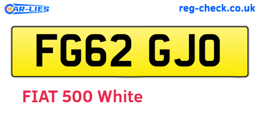 FG62GJO are the vehicle registration plates.