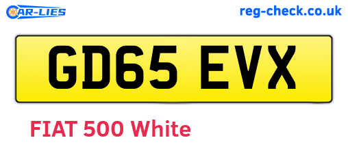 GD65EVX are the vehicle registration plates.