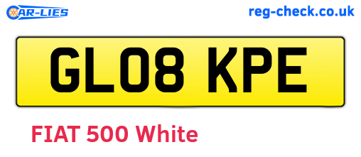 GL08KPE are the vehicle registration plates.