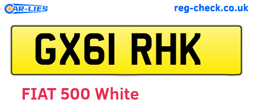 GX61RHK are the vehicle registration plates.