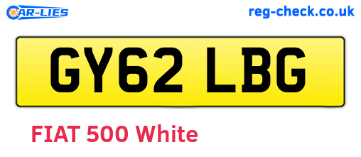 GY62LBG are the vehicle registration plates.