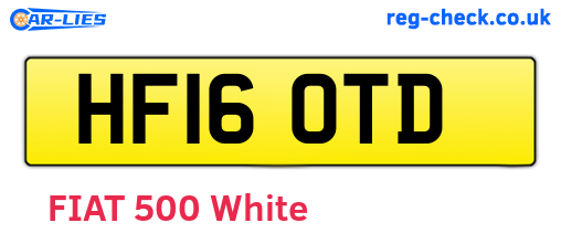 HF16OTD are the vehicle registration plates.