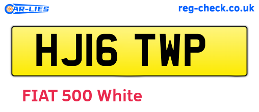 HJ16TWP are the vehicle registration plates.