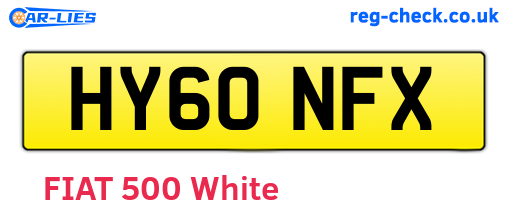 HY60NFX are the vehicle registration plates.