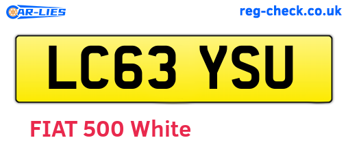LC63YSU are the vehicle registration plates.