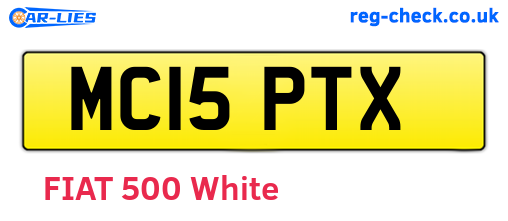 MC15PTX are the vehicle registration plates.