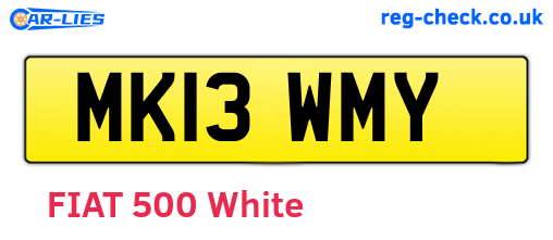 MK13WMY are the vehicle registration plates.