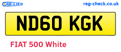 ND60KGK are the vehicle registration plates.