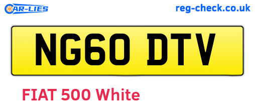 NG60DTV are the vehicle registration plates.