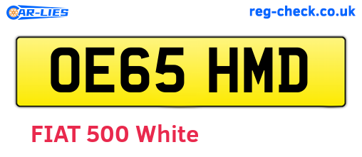 OE65HMD are the vehicle registration plates.
