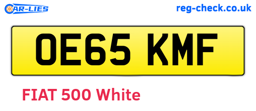 OE65KMF are the vehicle registration plates.