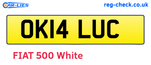 OK14LUC are the vehicle registration plates.