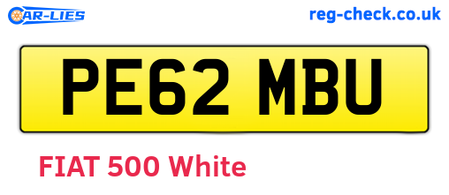 PE62MBU are the vehicle registration plates.