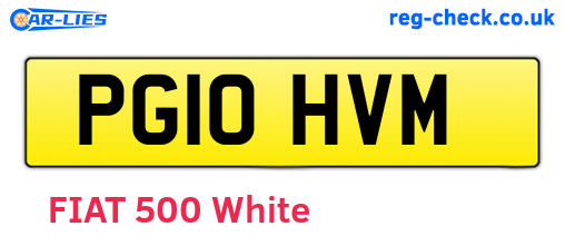 PG10HVM are the vehicle registration plates.