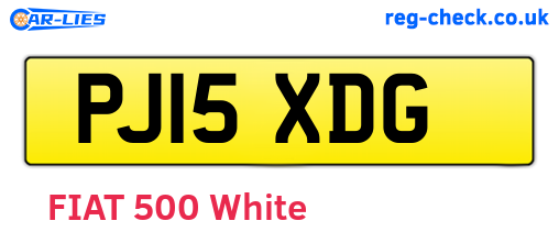 PJ15XDG are the vehicle registration plates.