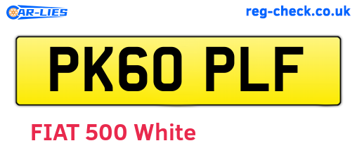 PK60PLF are the vehicle registration plates.