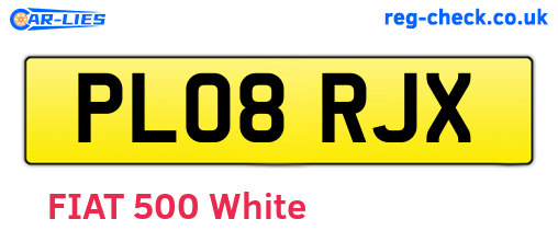 PL08RJX are the vehicle registration plates.