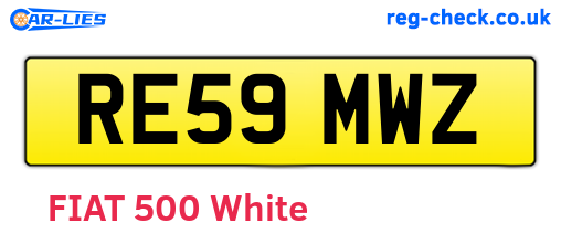 RE59MWZ are the vehicle registration plates.