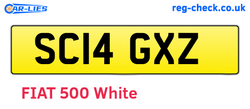 SC14GXZ are the vehicle registration plates.