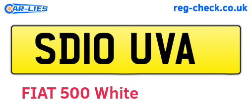 SD10UVA are the vehicle registration plates.
