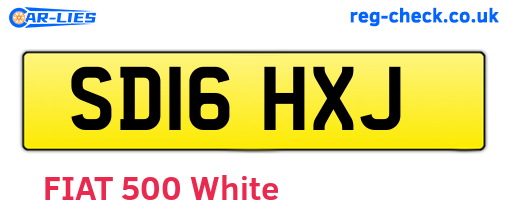 SD16HXJ are the vehicle registration plates.