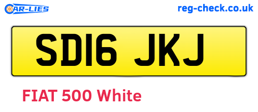 SD16JKJ are the vehicle registration plates.