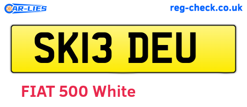 SK13DEU are the vehicle registration plates.