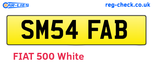 SM54FAB are the vehicle registration plates.
