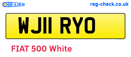 WJ11RYO are the vehicle registration plates.
