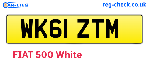 WK61ZTM are the vehicle registration plates.