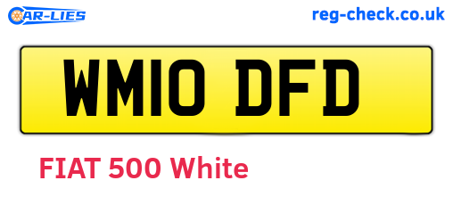 WM10DFD are the vehicle registration plates.