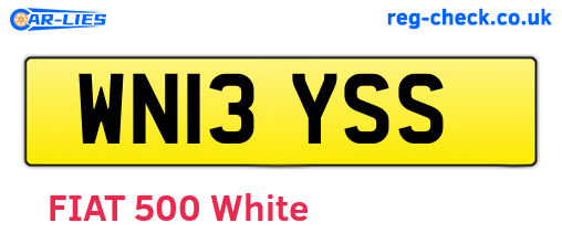 WN13YSS are the vehicle registration plates.