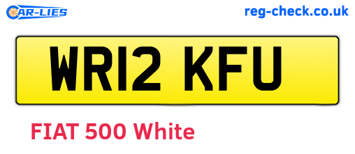 WR12KFU are the vehicle registration plates.